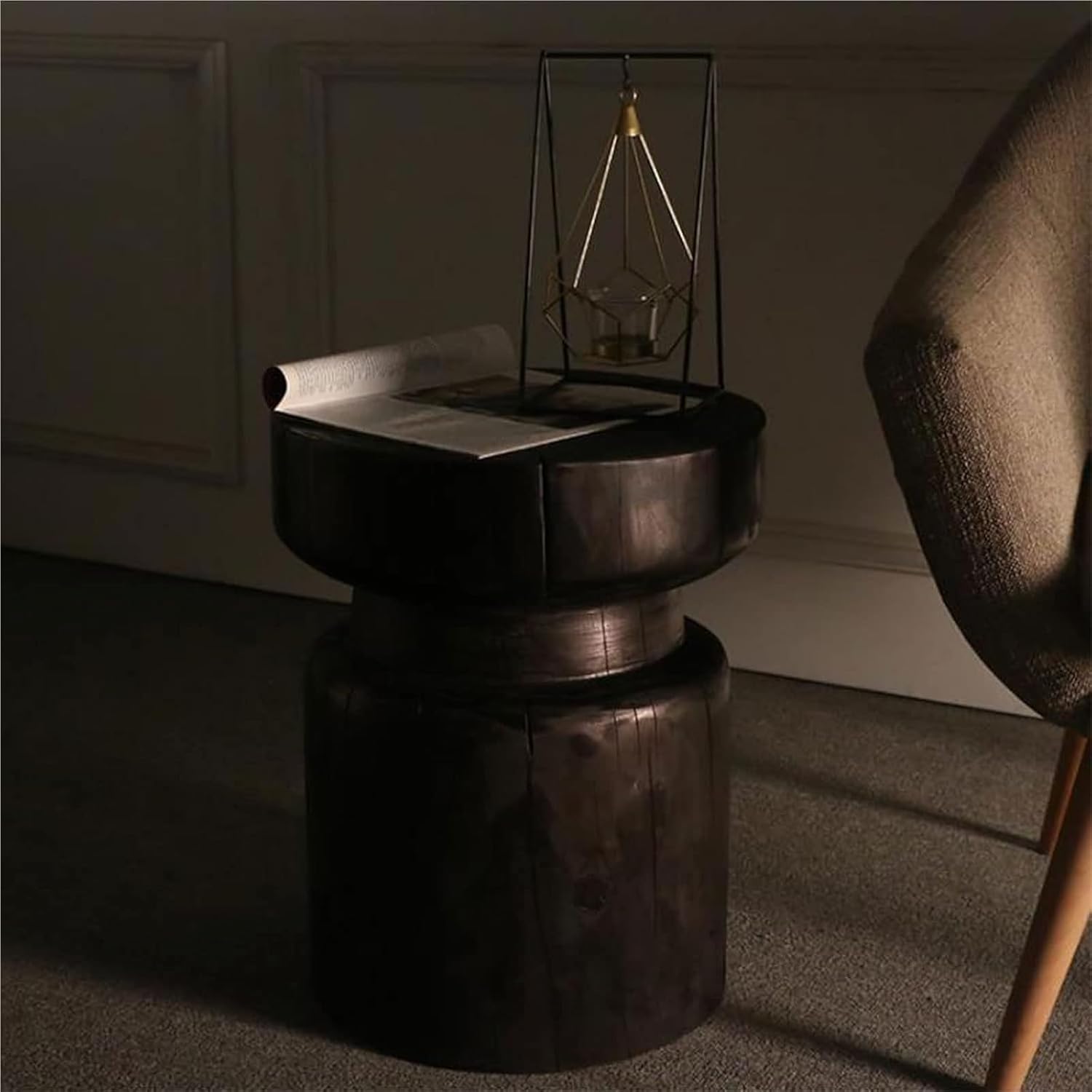 Coffee Table Tall Stump Side Garden Stool Tree Stump End Table Accent Plant Stand Holder(A)