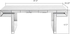 47 Inches Luxury Rectangular Mirror Coffee Table with Tempered Glass, Sofa Side Table, Easy 2 Step Assembly, Light Luxury Style, Reinforced Packaging