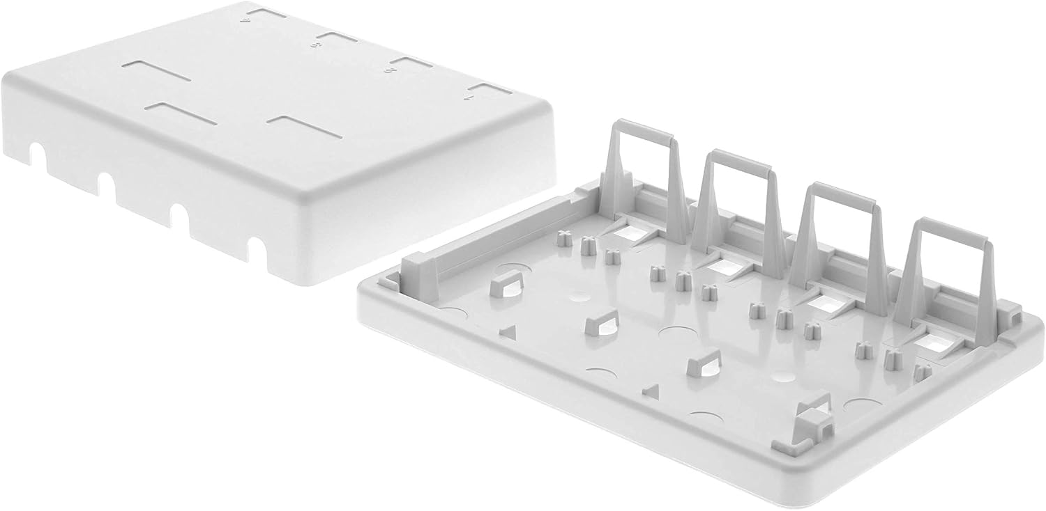 Networx® 4-Port Ethernet Keystone Jack Surface Mount Box, Unloaded, White