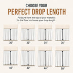Dorm Bed Skirt Twin XL 36 Inch Drop White, Elastic Easy Fit Dust Ruffle Bedskirt with Split Corners, 100% Microfiber Extra Long Dorm Bedding, College Bed Skirt