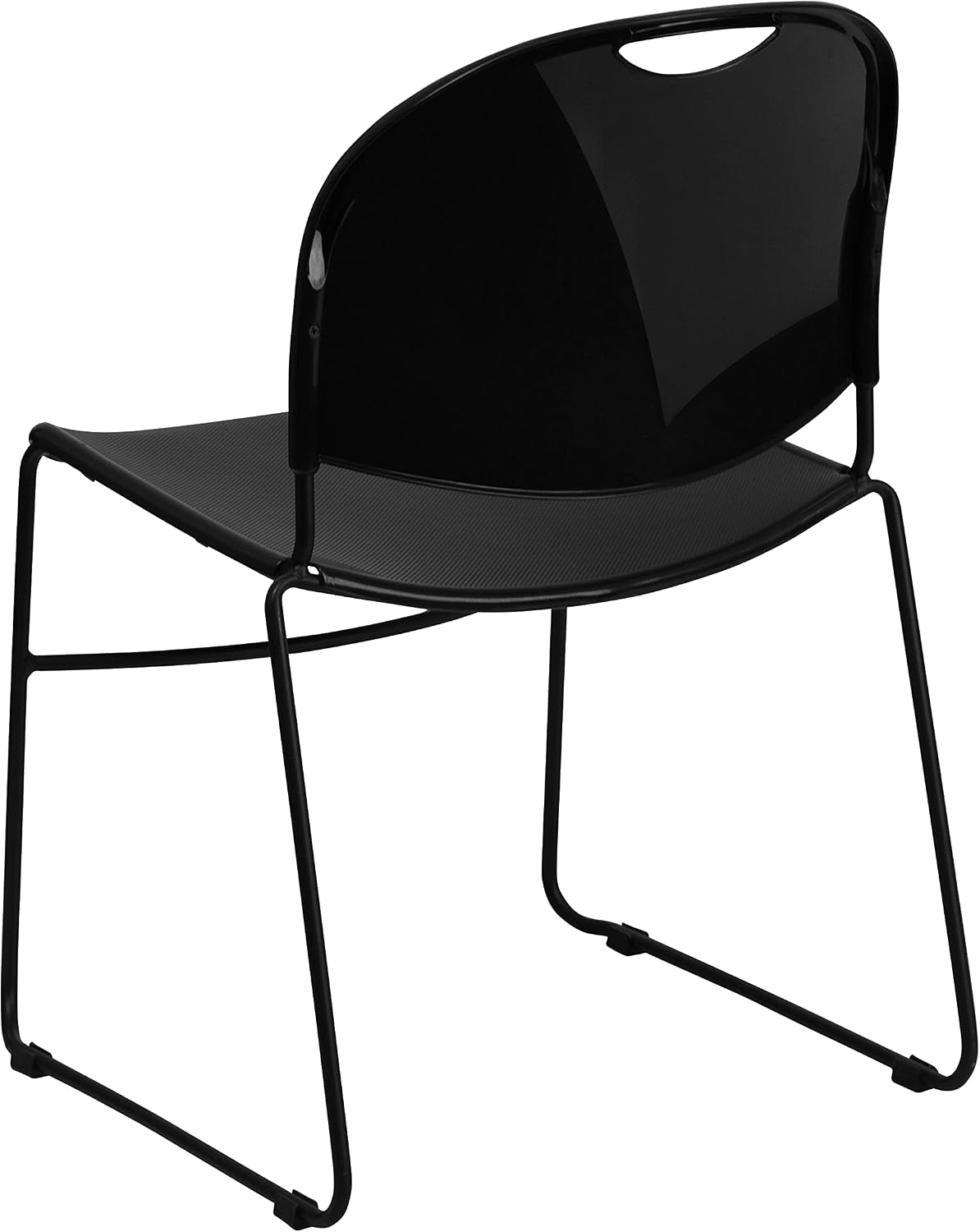 EMMA + OLIVER Black Ultra-Compact School Stack Chair - Office Guest Chair/Student Chair