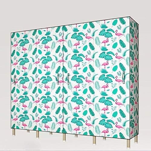 Simple Wardrobe Reinforced Thicken Cloth Sturdy Steel Frame Assembly Oxford Locker Hanging