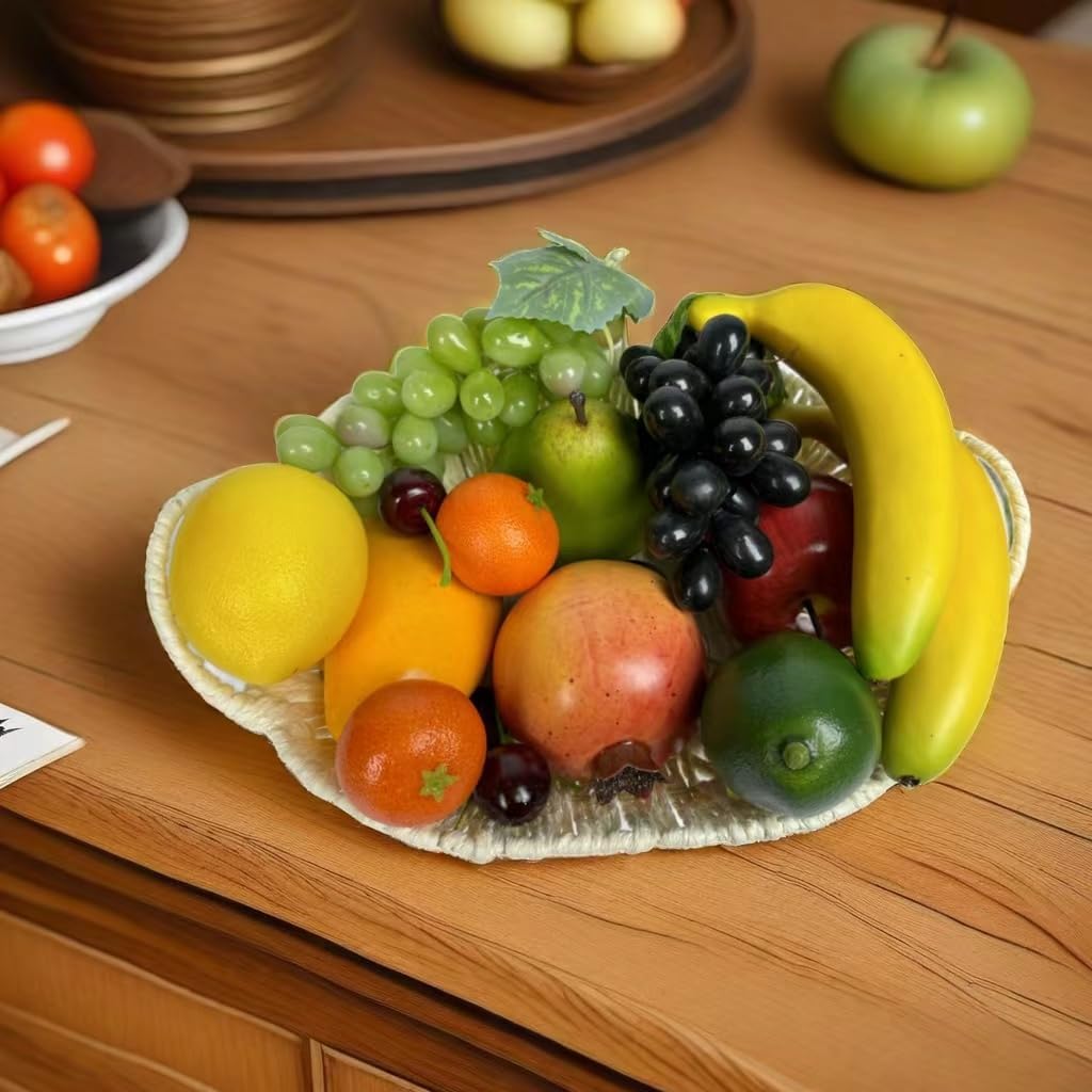 Generic 17pcs Artificial Mixture Fruits,Simulation Fruit Props for Photography Display, Lifelike Realistic Fake Fruits Home Decor Craft Fruit Set Fake Grapes Fake Banana, HC2412-17
