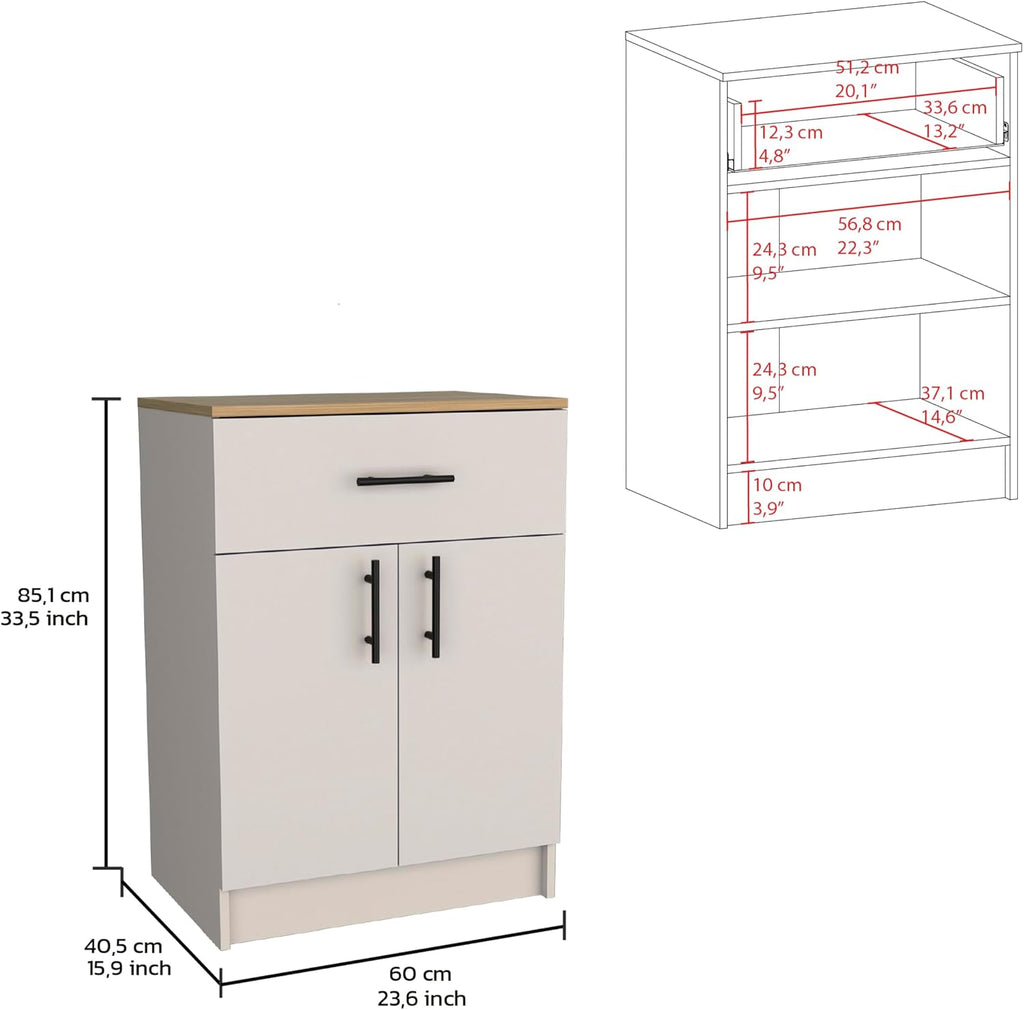 Modern Kitchen Pantry Cabinet, Storage Cabinet with 1 Drawer, 2 Interior Shelves, Easy to Maintain, for Dining Room