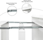 Transformer Dining Table, Extendable Console to Dining Table for 9, Folding Space Saving Dining Room Table Multipurpose Use, White