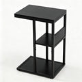 King Oasis 3-Tier Black Metal Side Table - Industrial End Table & Nightstand with Adjustable Feet, 80LB Sturdy Small Bedside Table Storage Shelf for Living Room, Bedroom, and Small Spaces