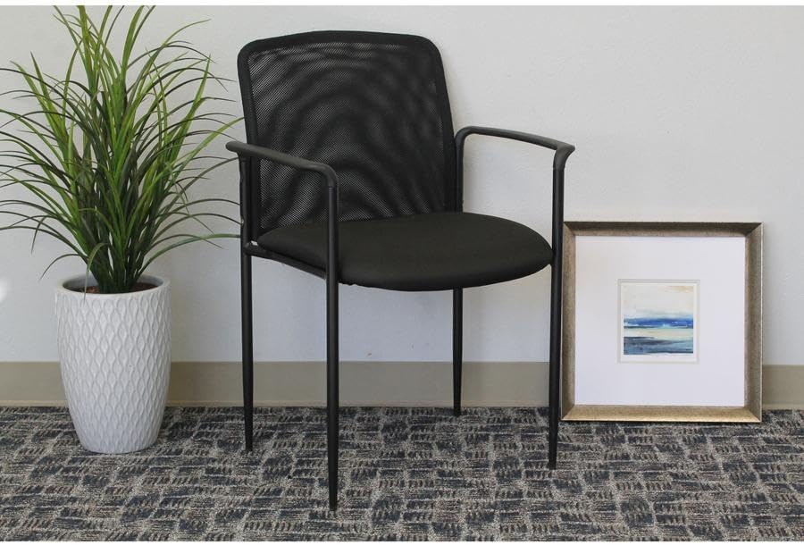 Lorell Reception Side Chair, 23-3/4 by 23-1/2 by 33-Inch, Black