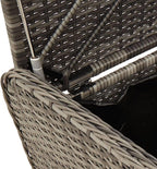 45.3 Inch Patio Storage Bench with Cushion, Gray Poly Rattan Outdoor Seat with Waterproof Bag and Gas Spring Lid
