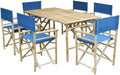 ZEW Bamboo Rectangular Table with 6 Director Chairs