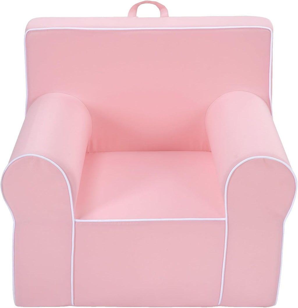 Heritage Kids Pink Everywhere Foam Armchair with Carry Handle and Removable Cover,25"x21"x22",Ages 3+