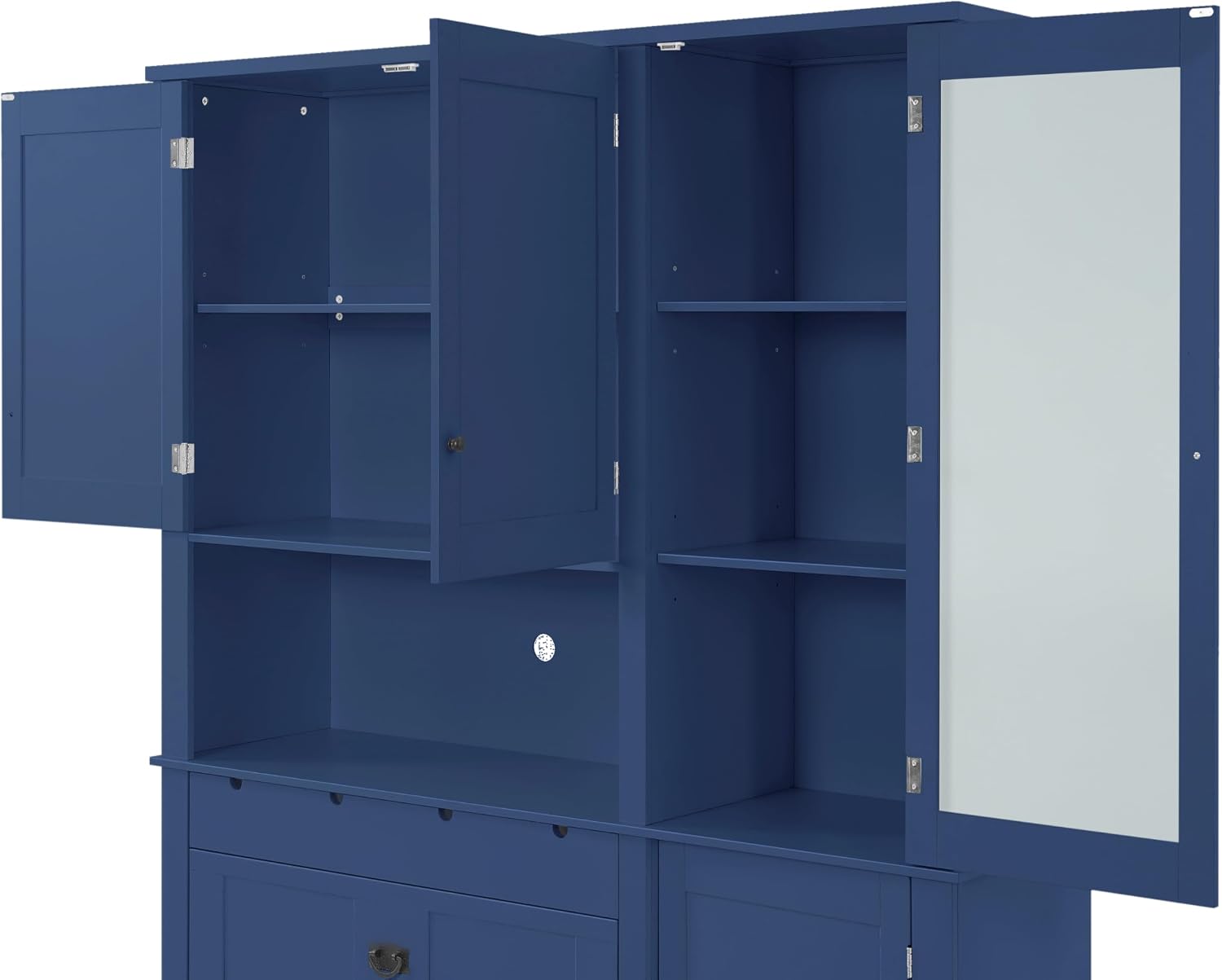 Freestanding Buffet with Hutch, Large Kitchen Pantry Storage Cabinet Cupboard with Drawers,Door Shelf and Adjustable Shelves,for Dining Room (Blue-DC)