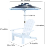 Kids Lounge Chair Outdoor, Toddler Wood Pool Lounger Chairs w/Canopy, Weather Resistant Outdoor Patio Lounge Chair for Beach, Backyard, Lawn(Green)