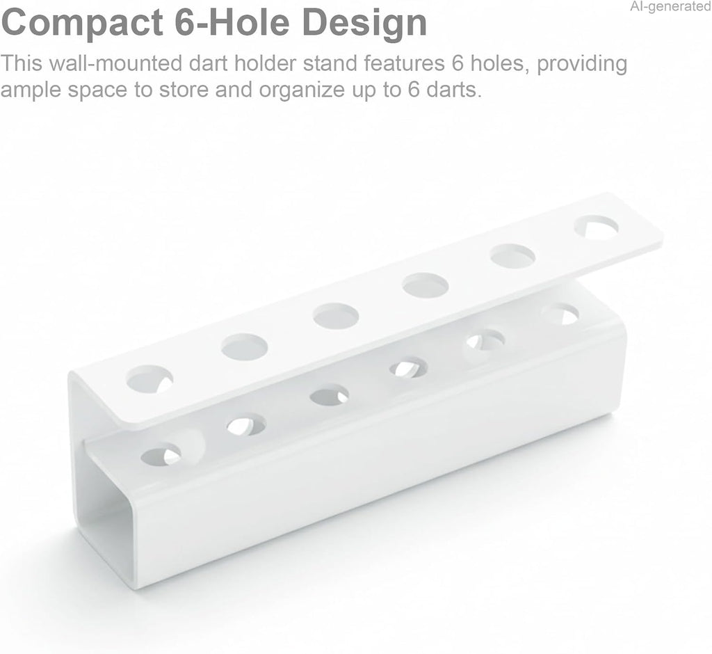 Rectangular Wall-Mounted 6-Hole Dart Holder Stand - Presentation Darts Rack for Display and Storage, Excellent Dart Board Accessories