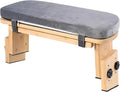 Adjustable Height Meditation Bench with Velvet Cushion, Bamboo Folding Prayer Kneeling Stool Yoga Meditation Chair, Zen Prayer Bench
