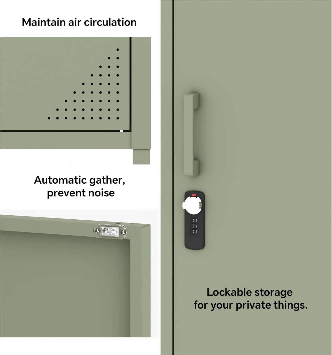 Steehoom Metal Locker Cabinet Lockable Bathroom Storage Cabinet Black 4 Tier Employee Lockers for Home, School, Office, Garage (Green, 19.69" D x 15.75" W x 49.21" H)