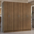 Madesa Kitchen Pantry Set Storage Cabinet 70" L 6 Doors 12 Utility Shelves 9 Adjustable Shelves Wooden Organization Unit Anti Tipping - Rustic