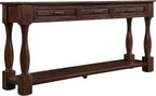 Merax Console Table with 4 Drawers, Retro Entryway Table with Open Storage Shelf for Entryway, Wood Side Table with Thick Legs for Living Room Bedroom, Espresso