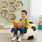 Dojo Classic Kids Bean Bag Chair (Filled) - Tough, Stain Resistant and Ultra Comfortable (Football White)