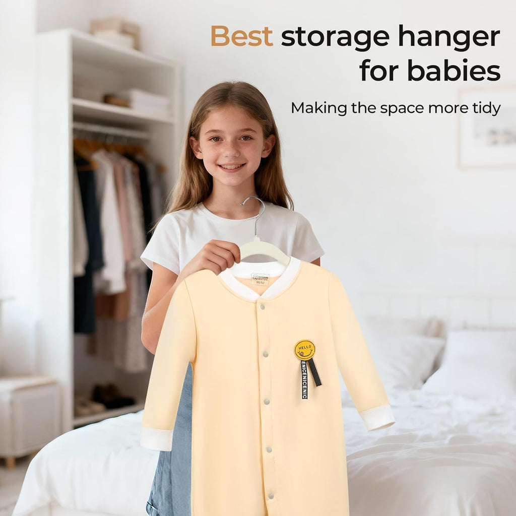 GoodtoU Kids Velvet Hangers Baby Hangers for Closet 20 Pack Non Slip Childrens Infant Hanger Beige
