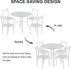 VECELO 5 Piece Dining Table Set for 4 with Chairs, Faux Marble Tabletop, Small Space, Kitchen, Breakfast Nook, White