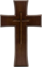 YOYAI Wooden Cross Wall Decor, Handcrafted Christian Cross 9.96”, Solid Wood Religious Wall Hanging, Faith Home Decor for Prayer Room, Baptism Gift, Easter & Christmas