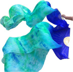 1pair Pure Natural Silk Fan Veils For Belly Dance Sexy 180cm Long For Dancer Show On The Stage