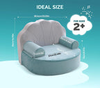 Snuggly Toddler Chair Soft Kids Sofa Cozy Kids Chairs Comfy for Toddlers 1-3, Plush Child Seat with Carry Handle Green Shell