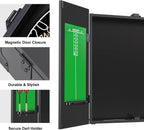 Panana Steel Tip Dartboard Cabinet Set with 6 Darts, 2 Sets of Flights, and Scoreboard Doors for Family Game Pub Target Board