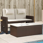 Garden Bench Brown, Cream White,Reclining Garden Bench with Adjustable Armrests & Luxurious Cushions Brown Poly Rattan Outdoor Seating for or Terrace Patio Furniture
