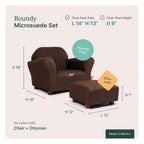 Roundy Kids Chair with Ottoman, Microsuede Upholstered, Ergonomic & Comfortable Design, Sturdy Wooden Frame, Ideal for Boys & Girls Ages 2-5, Easy to Clean, Perfect for Bedrooms, Playrooms & Daycares