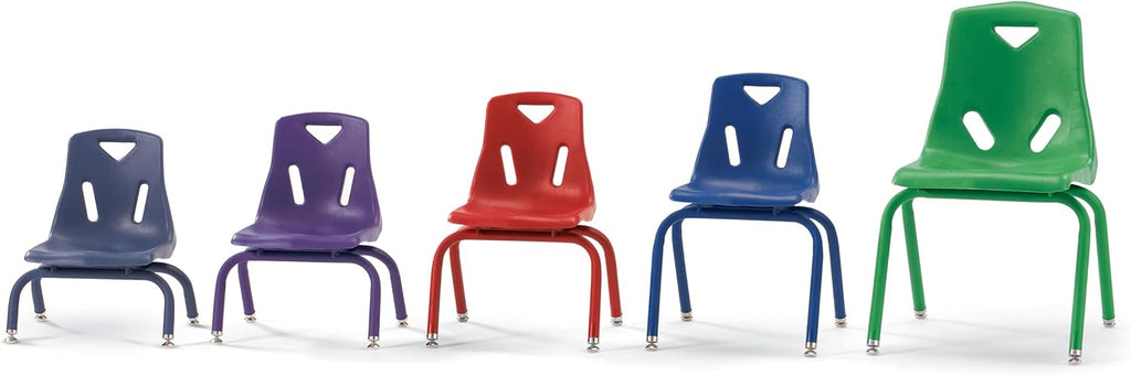 Jonti-Craft Berries 8124JC1003 Stacking Chair with Powder-Coated Legs, 14" Height, Blue