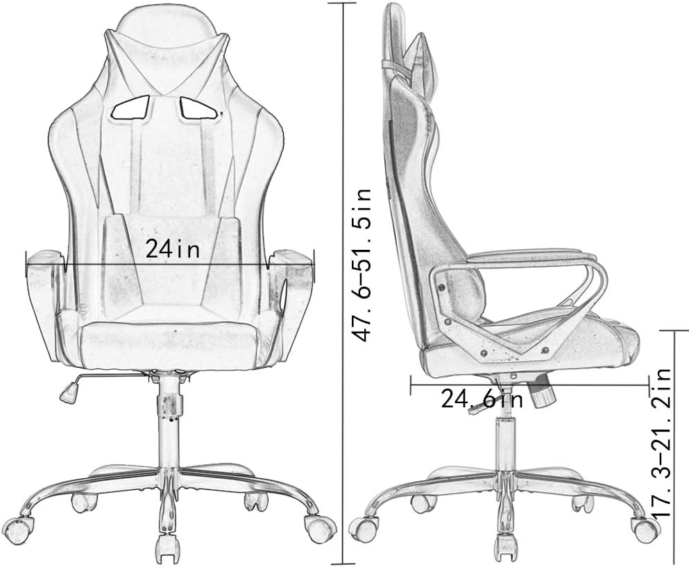 BestOffice PC Gaming Chair Office Chair Desk Chair with Lumbar Support Arms Headrest High Back PU Leather Racing Chair Rolling Swivel Executive Computer Chair for Women Adults Girls, Camo