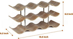 3-Tier Wine Rack Countertop, 12 Bottles Wooden Wine Holder Inserts for Cabinet, Freestanding Wine Shelf Storage Organizer for Bar or Pantry