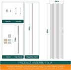 24×80in PVC Internal Accordion Folding Door, Multifold Sliding Door for Closet, White in Color, with Installation Hardware; Handle; Latch.