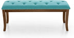 MAISON ARTS 44'' Upholstered Dining Room Bench, Padded Vintage Dining Bench with Solid Wood Legs and Button-Tufted for Kitchen, Living Room, Hallway