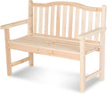 Shine Company 4212N-142 Belfort II Wooden Outdoor Patio Garden Bench, Light Beige