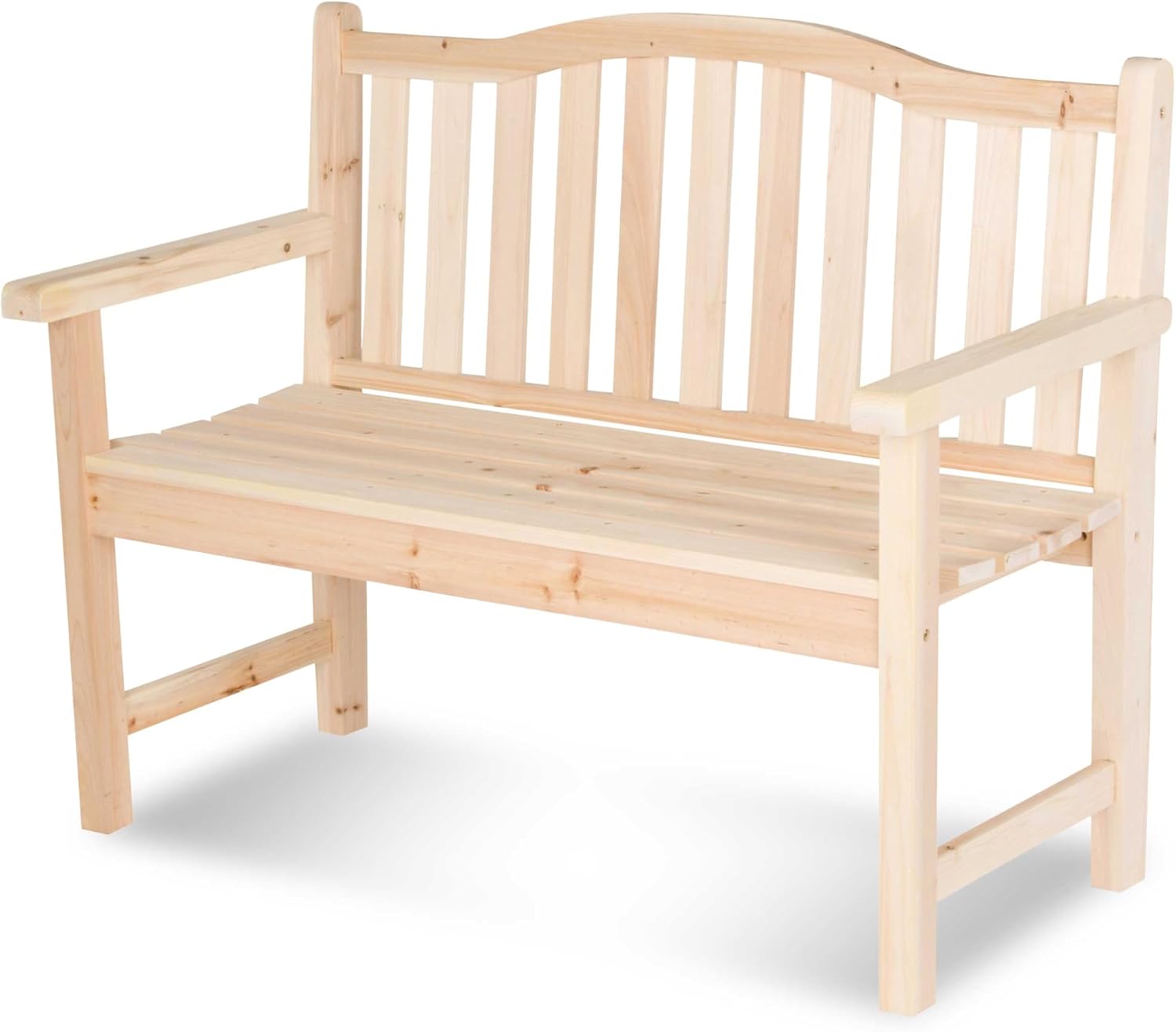Shine Company 4212N-142 Belfort II Wooden Outdoor Patio Garden Bench, Light Beige