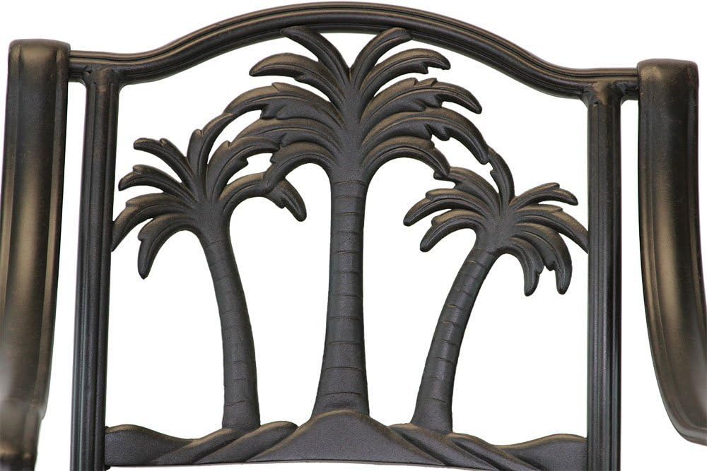 Palm Tree Cast Aluminum Powder Coated Barstool - Set of 6 - Antique Bronze Y