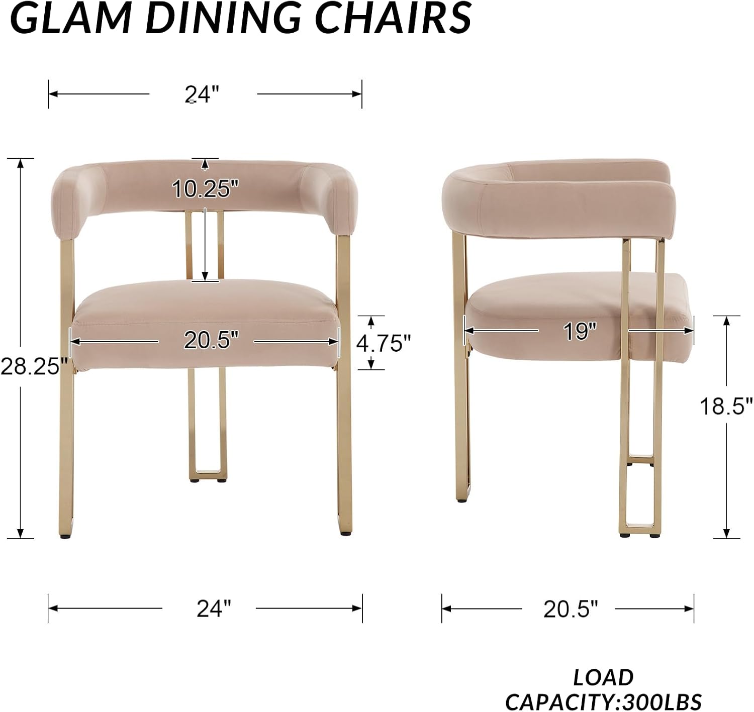 Khaki Velvet Barrel Dining Chairs Set of 2, Modern Upholstered Dining Room Chairs with Gold Metal Legs&Armrest, Boucle Dining Chair Kitchen Chair for Restaurant Banquet