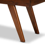 Baxton Studio Alona Mid-Century Modern Medium Grey Fabric Upholstered Wood Dining Bench
