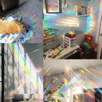 Acrylic Suncatcher Window Hanging, Leaf Sun Catcher Rainbow Indoor Window Decoration for Living Room Bedroom, Summer Home Balcony Ornaments Deco, 7.87 x 7.87 inches (64 Leaf)