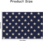Patriotic Star Doormat Blue 4th of July Memorial Day Independence Day Decorative Front Door Mat Decor Neutral Farmhouse Floor Mats for Entryway Indoor Outdoor Outside Entrance, 32x20 Inch