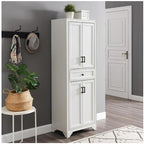 Maykoosh Pantry Cabinet - Distressed White Kitchen Storage - Adjustable Shelves & Drawer