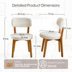 Furniliving Mid Century Modern Dining Chairs Set of 6, 300 lbs Capacity Upholstered Linen Kitchen Chairs with Solid Natural Wood Frame and Ergonomic Curved Back, Beige