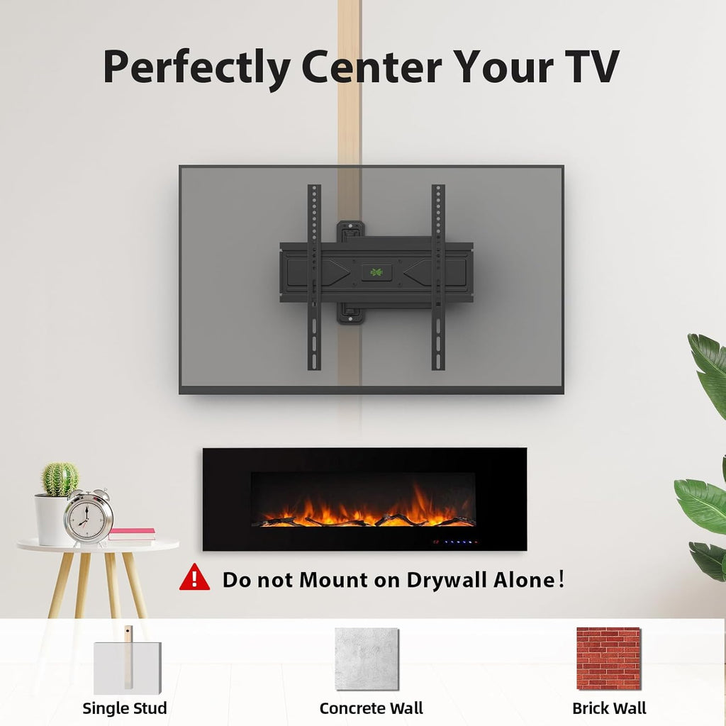 USX MOUNT Swivel TV Wall Mount for 26-60 Inch TVs up to 80 lbs, Single Articulating Arm, Full Motion TV Wall Mount Bracket with Swivel and Tilt, Max VESA 400x400mm