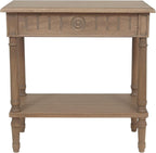 East at Main Narrow End Table with Drawer & Shelf, Solid Wood Slim Side Table for Small Spaces, Farmhouse End Table for Living Room, Bedroom or Entryway, Rustic Brown Finish