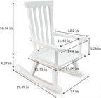 Kids Rocking Chair for Toddler and Small Baby Wooden Comfy Rocker Furniture Indoor Cozy Recliner for Bedroom Play Room Couch Outdoor White