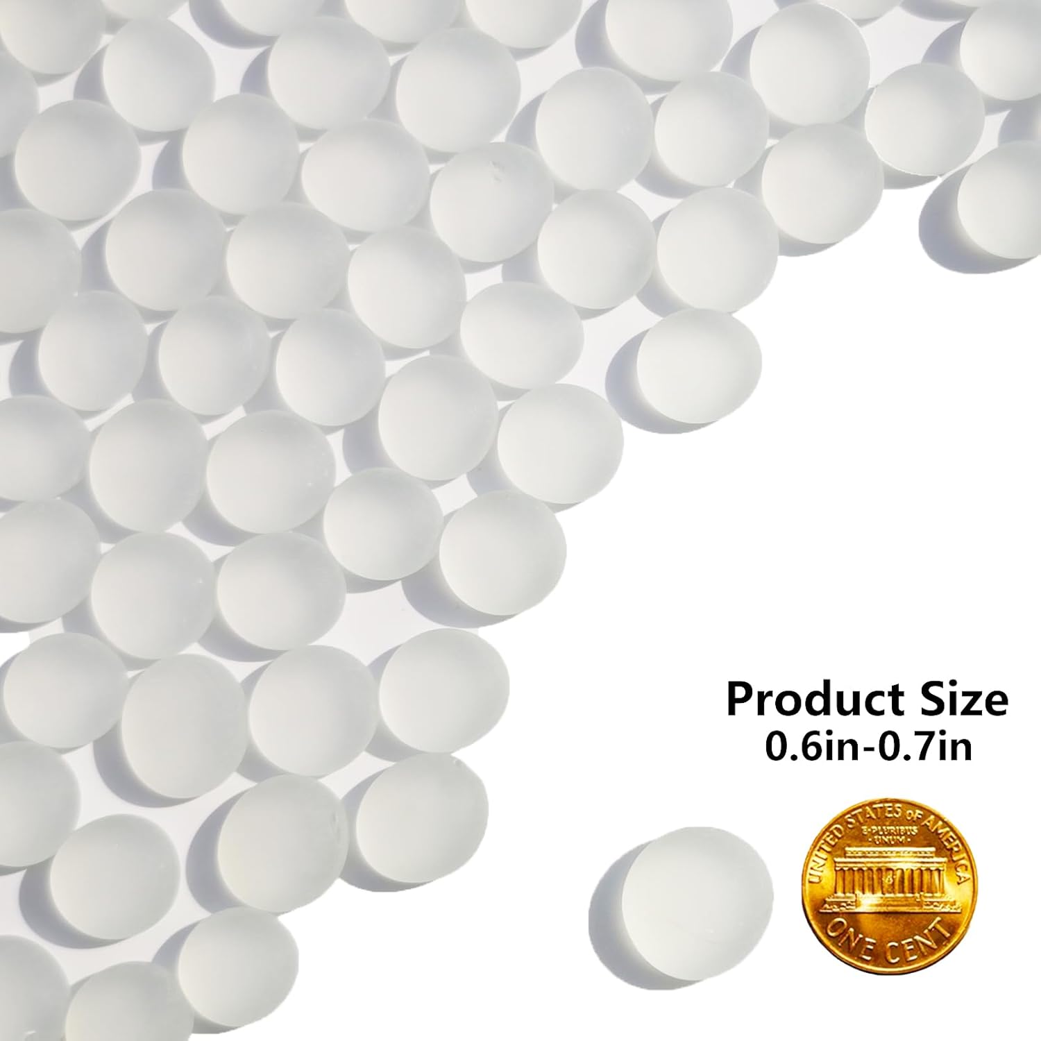 QYGL Sea Glass Gems - 0.9 Lb White Frosted Flat Glass Marbles, Flat Gems Decorative Stones for Vase Fillers, Aquarium Rocks, Floral Supplies, Table Scatter, Craft Mosaics, and DIY Ornaments