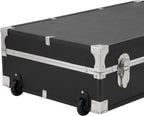 HomeStock Seaside Style Heavy Duty 31" Under Bed College Storage Trunk with Wheels & Lock, Latch Closure Type, 30" L x 8.25" W x 18.25" H, Ideal Camp Dorm Room Trunk Footlocker Antique Black