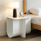 Modern Minimalist Metal Side Table with Storage, Curved Design Accent Table Coffee Table – Multipurpose End Table for Living Room, Bedroom, Office, Small Spaces